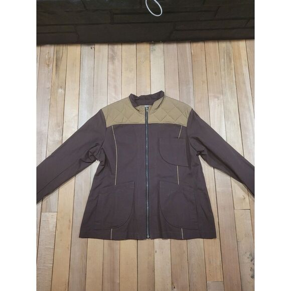 Stormy Kromer Mercantile Jacket Coat Women XL‎ USA Made Padded Brown Beige Tan - Picture 1 of 8
